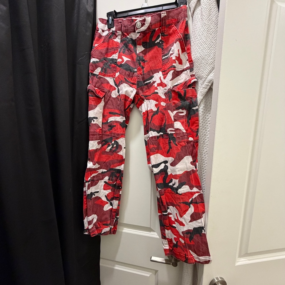 Almost Famous Red Camouflage Boyfriend Jeans